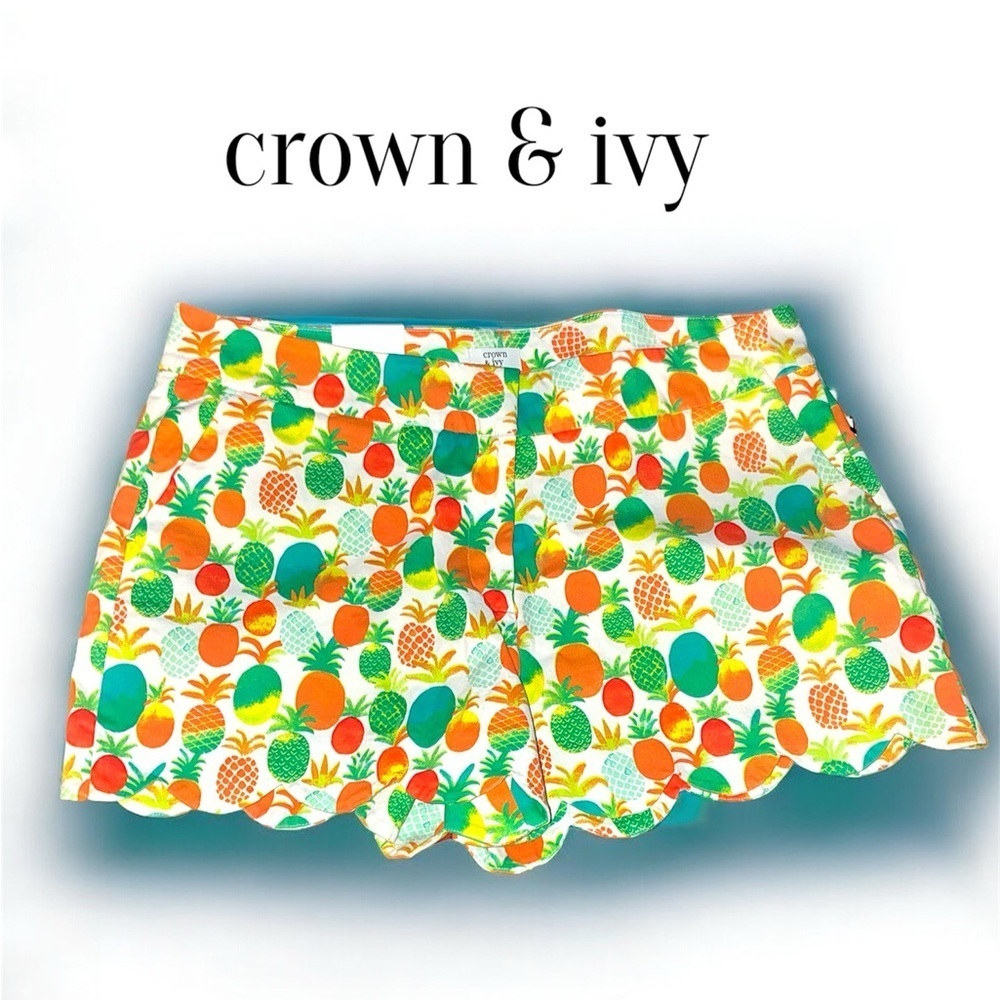 Crown & Ivy Colorful Fruit Print Shorts Size 12
